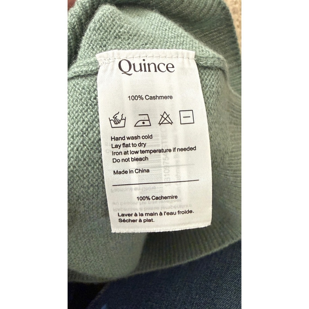 Quince Mongolian Cashmere Boatneck Sweater Sea Spray Green Small NWOT - Picture 6 of 10